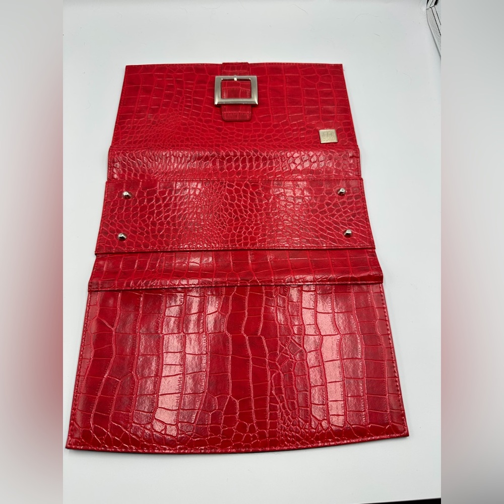 Miche Purse Y2K 2010 Classic Shell Ellie Red Faux Crocodile Scandi | 11.5” x 6”